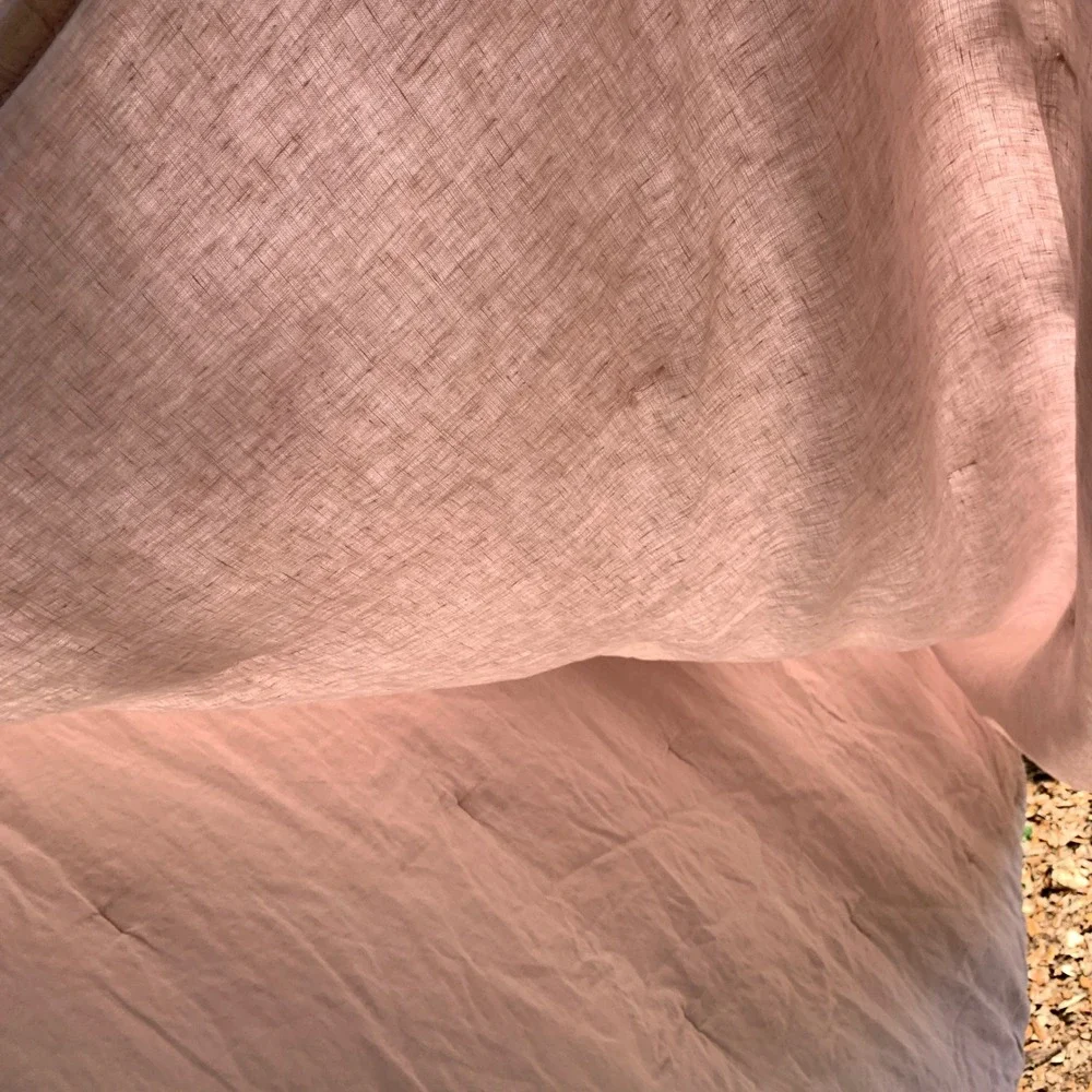Parachute Box Quilt Full/Queen Beige Linen Breathable Lightweight Bed Blanket